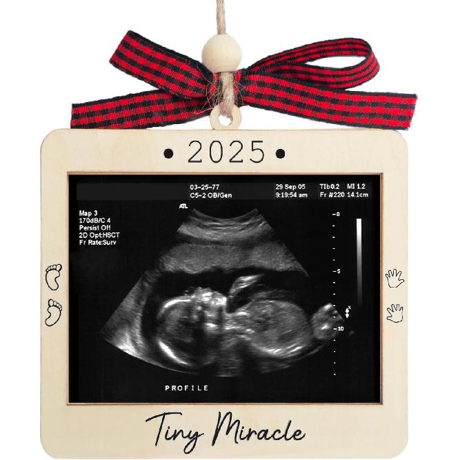 Baby Ultrasound Picture Frame Ornament, Pregnancy Announcement for Grandma Grandpa, Sonogram Picture Frame Ornament, Expecting Baby Gift for New