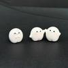 6Pcs Funny Cute Round White Elf Resin Craft Miniature Figure Tiny For Car Center Console Navigator Decoration