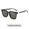 Polarized Square Sunglasses with UV Protection and Wood Grain Legs (Model P891876)