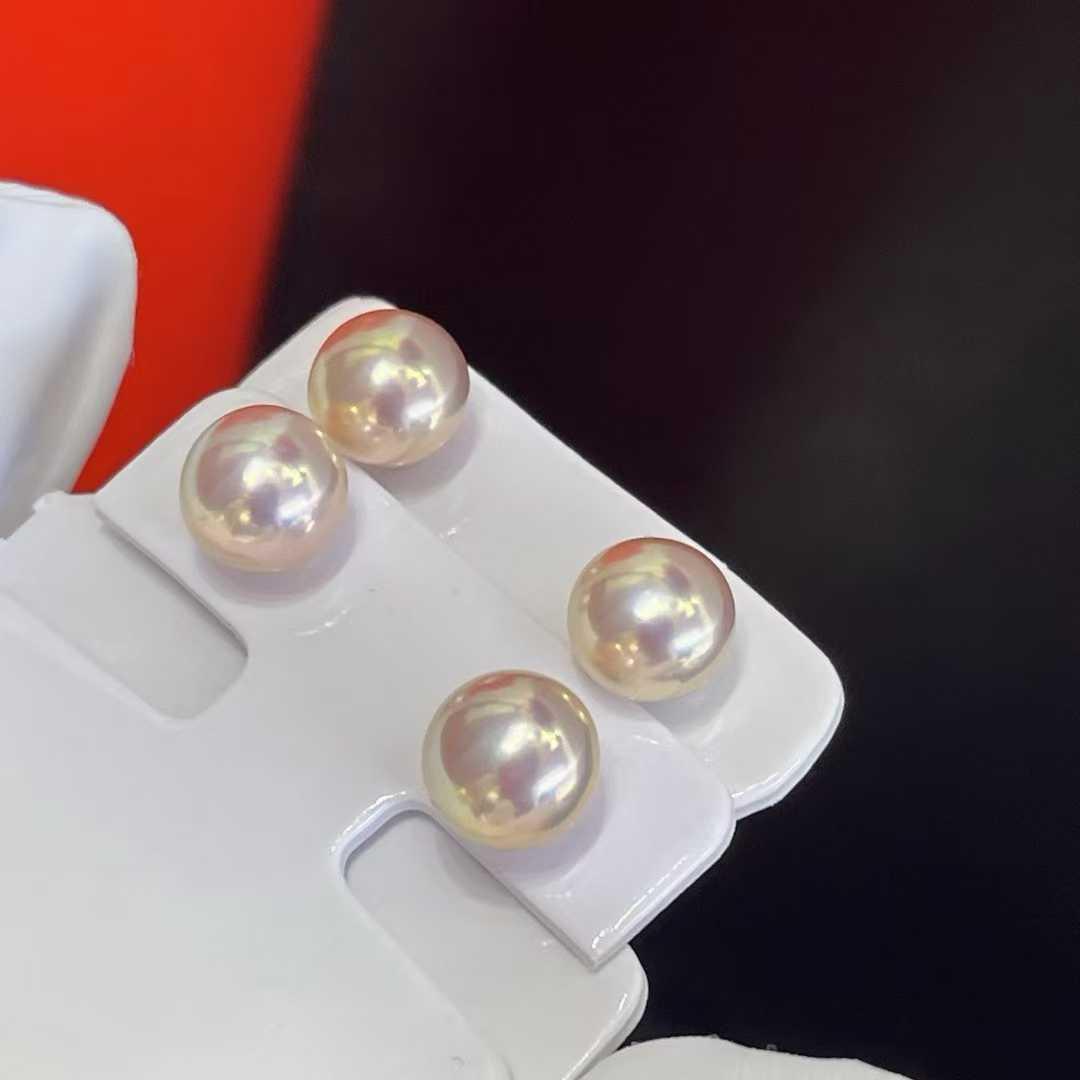 

Сияющие серьги-гвоздики Mantarose без косточек, жемчуг 7-8 мм, круглая форма - Универсальное повседневное украшение 7-8mm High Quality Seedless Pearl