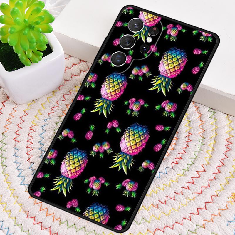 Hawaiian Tropical Neon Pineapple Silicone Phone Case For Samsung Galaxy Note 10 Pro S26 S25 S24 S23 S22 S21 Plus Ultra Cover