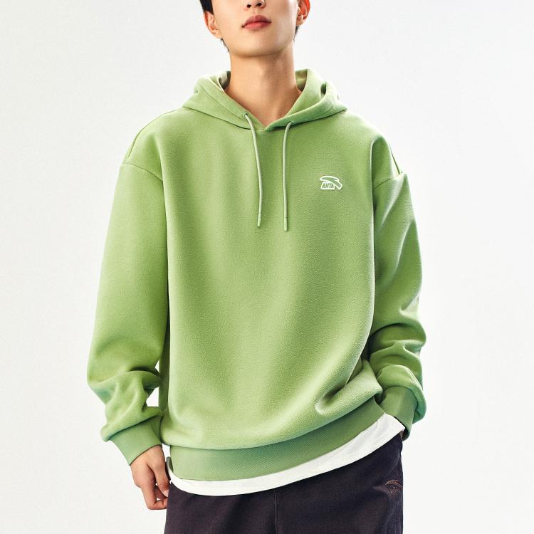 Anta Comfortable Pullover Loose Sweatshirt Men Tops Stone-Green 972448701-2