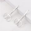 Stainless Steel Eyebrow Scissors Set - 2.5mm Thick, Mirror Finish, Round & Straight Tips