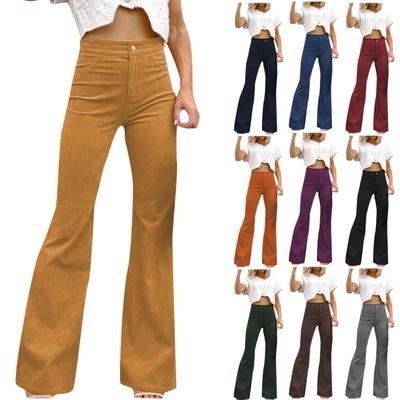 Women's High Waist Casual Pants Solid Color  Loose Straight Leg Trousers Women