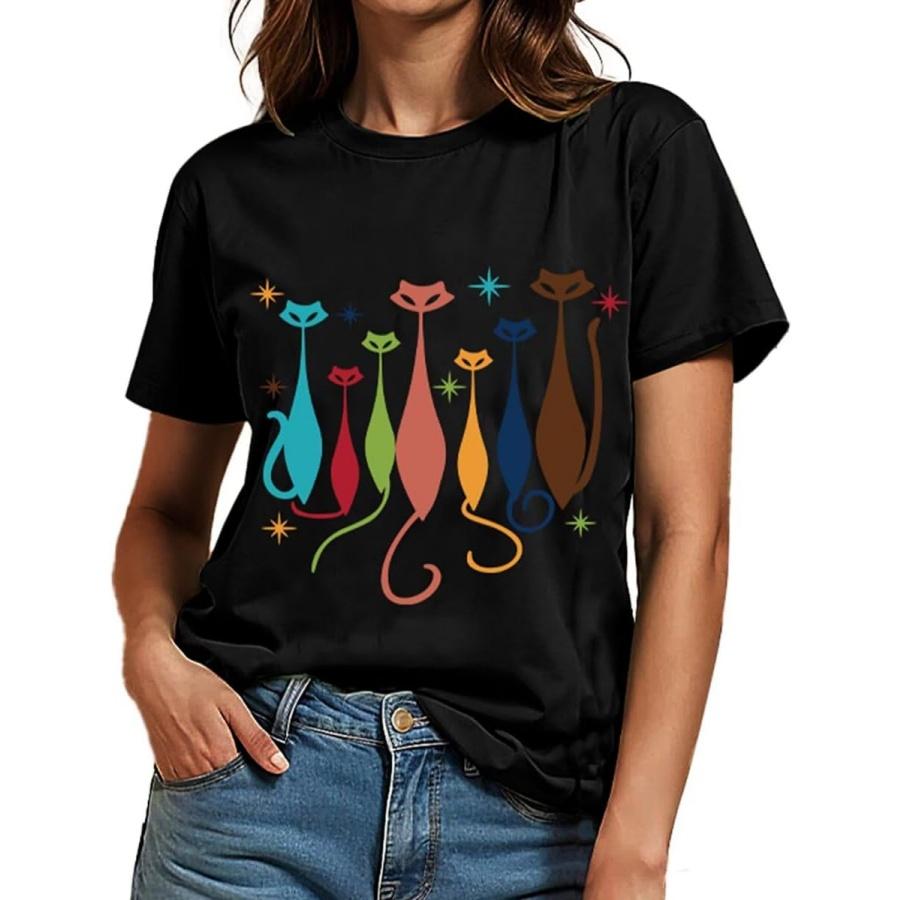 

VillbeCoser Graphic Tees for Women Funny Print Tshirts Cute Summer Tops Short Sleeve Casual(1) XXXXXL різнокольоровий