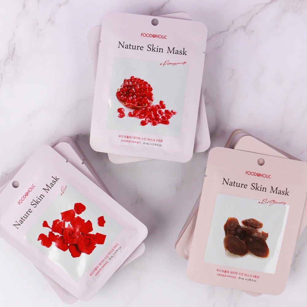 

(30 sheets) Nature Skin Moist Mask Pack (Rose, Pomegranate, Red Ginseng)