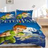 3pcs Peter Pan Tinkerbell Fairy Tale Adventure Pattern Bedding Three-Piece Set (1 Cover + 2 Pillowcases, No Fillings) D055