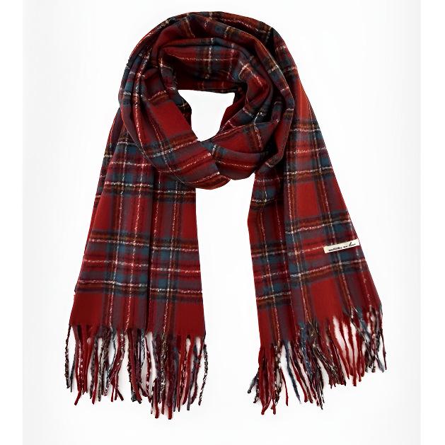 Versatile Red Plaid Scarf: Imitation Cashmere, Unisex, Autumn/Winter Style, Cozy Warmth for All