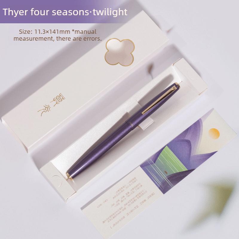 THYER Fountain Pen 12 Colors Stainless Steel Classic Body Hooded Nib EF F PK JINHAO 911 School Office Supplies Stationery (as the picture,EF)