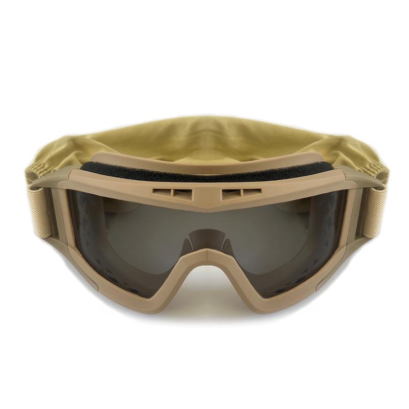 Impact-Resistant Tactical Combat Goggles - Windproof & Sandproof Shooting Glasses for Outdoor Use
