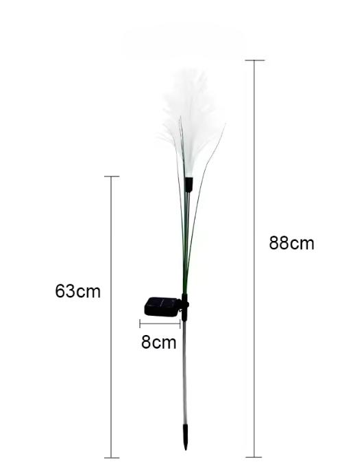 

Outdoor Waterproof Lawn Light LED Solar Garden Reed Shaped Lamp for Yard Pathway Garden Door Road Home Patio Lighting Decor