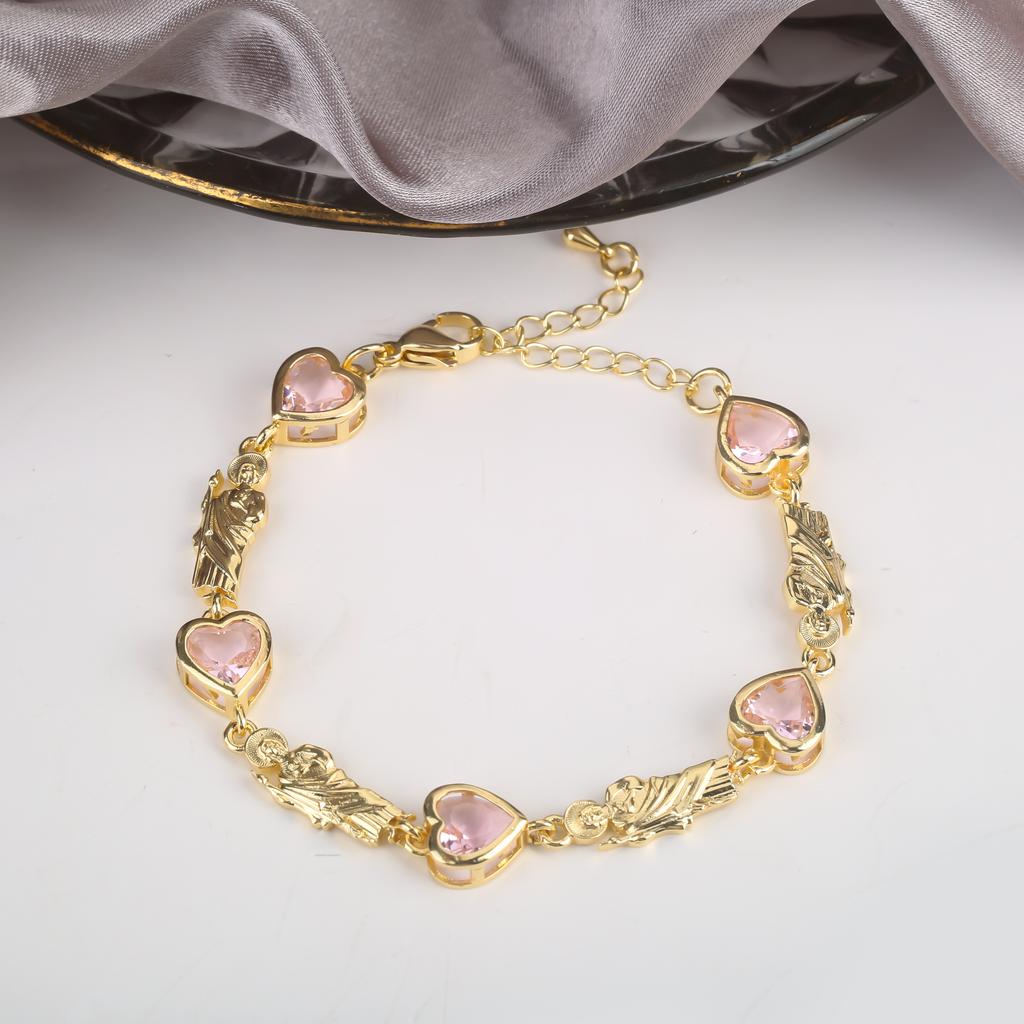 New Design Rosette Chain Virgin Mary Bracelet Fashion Woman Adjustable Bracelet Delicate Birthday Party Jewelry Gift Wholesale