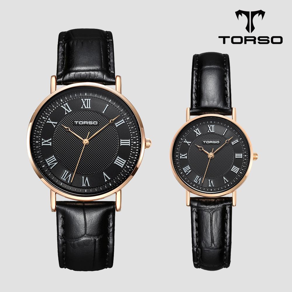 Toleuso T107L-Rbbk Classico Quartz Couple Watch Men'S & Women'S Leather Watch