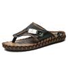 Summer New Men Genuine Leather Slippers Fashion Designer Flip-flops Young Man Street Cool Beach Shoes