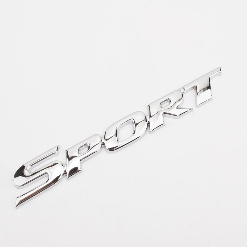 

3D Metal Fashion SPORT Letters Logo Emblem Badge Decal Car Trunk Racing Fender Sticker Universal Styling Decoration Accessories