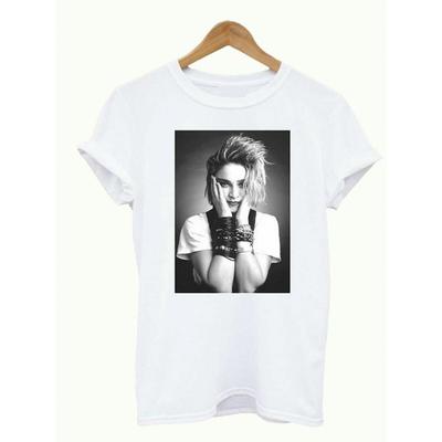 Vintage 80. roky Madonna Tričko S 3XL BIELE TRIČKO | Pohodlné, Priedušné, Ležérne, Okrúhly výstrih, Krátky rukáv, Celoročné, Unisex, Jemne grafické.