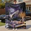 1pc magic castle owl Outdoor Flannel Throw Blanket All Season Soft Warmth,Home Decor 1031150