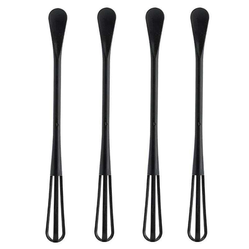 1/2PCS Small Mini Plastic Whisk Mixer Hand Egg Beater Stirrer Baking Blender Tool Double Head Whisk with Small Spoon Kitchen