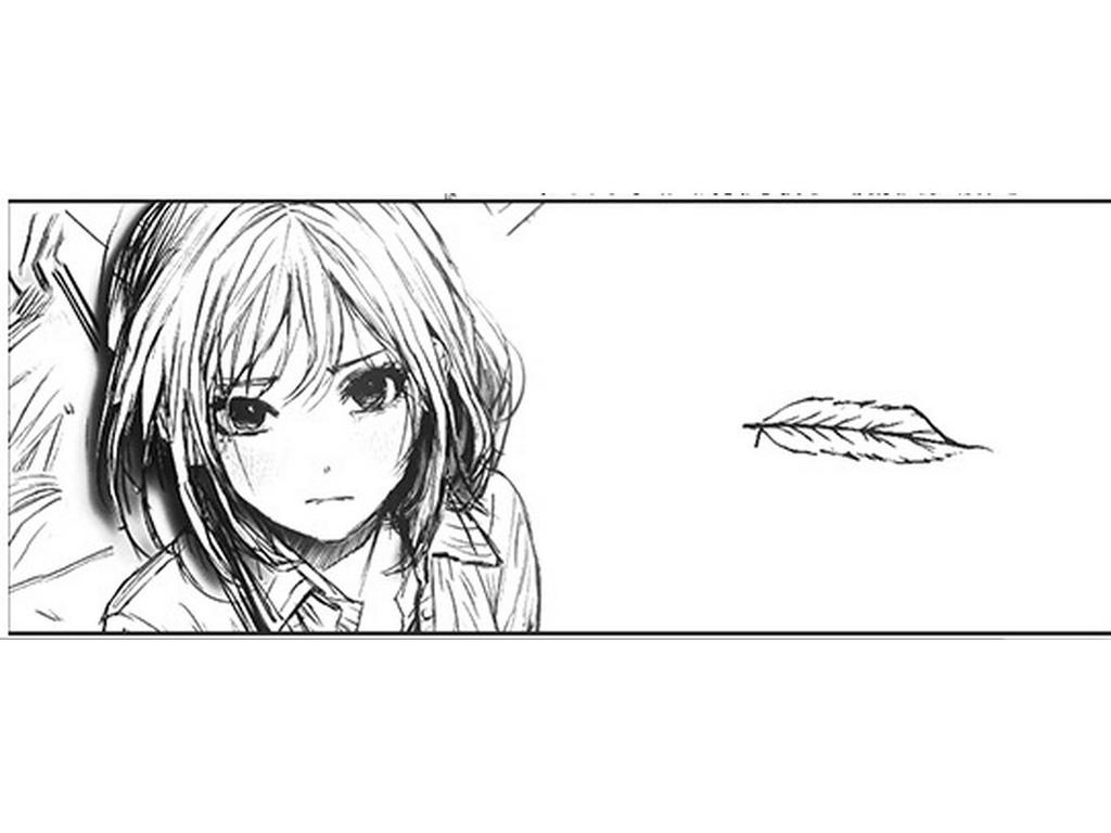 Kuroha Anime Schwarz-Weiß Linienzeichnung Schreibtisch Mauspadd & Tastaturmatte