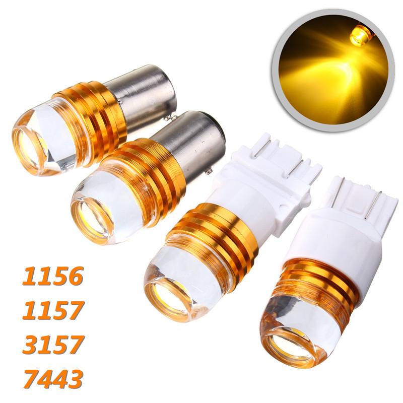 Buy 1156 1157 3157 7443 5630 3 LED Yellow Brake Turn Signal Reversing