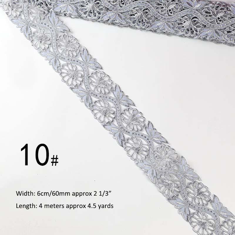 Gold Silver Thread Heavy Embroidery Lace Ribbon Shiny Diy Ethnic Garment Costume Dress Embellished Textile Iron-on Lace Trims