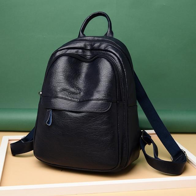 black women's backpack leather