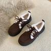 Fashion Winter New Thick Cotton Boots Women's Fashion Round Head Suede Front Lace-up Soft Sole Non-slip Short Boots