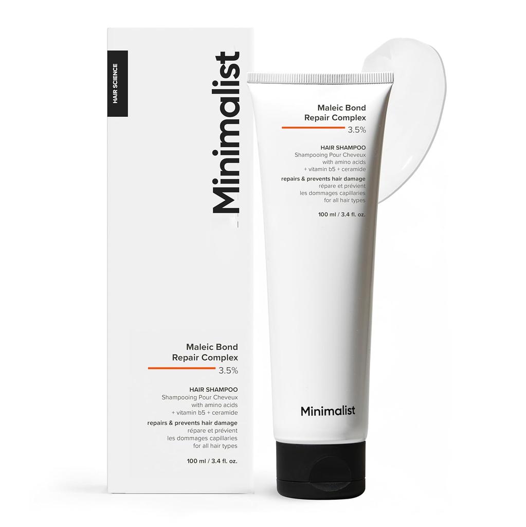Minimalist Bond Repair Shampoo For Damaged Dry & Frizzy Hair With Maleic Bond Repair Complex 3.5% Sulphate & Paraben Free For Women & Men 100ml