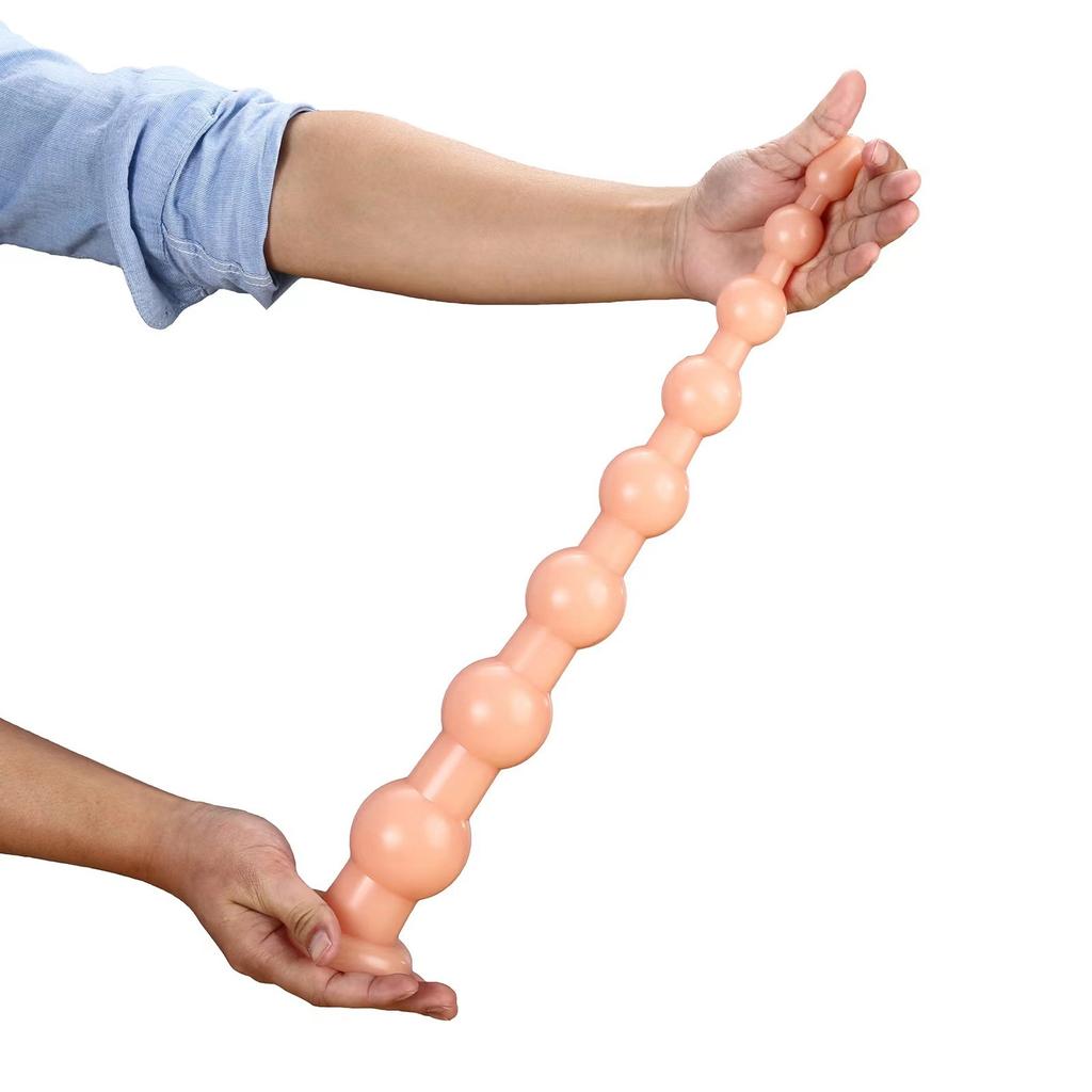 Super Long Dildo with Sucker Anal Plug Pull Bead Female Masturbator Sex Toy Big Dick PVC Strap On Cock Fisting