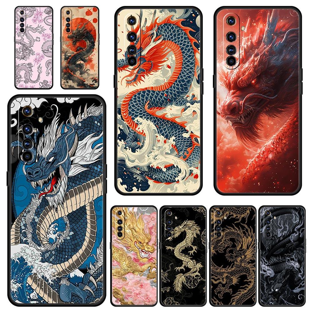 For Realme GT Neo 2 3 3T 5 Phone Case 12 11 5G 10 9 8 5G 7 6 GT5 GT3 GT2 Pro C21 C11 C25 C35 Cover Illusory Color Chinese Dragon