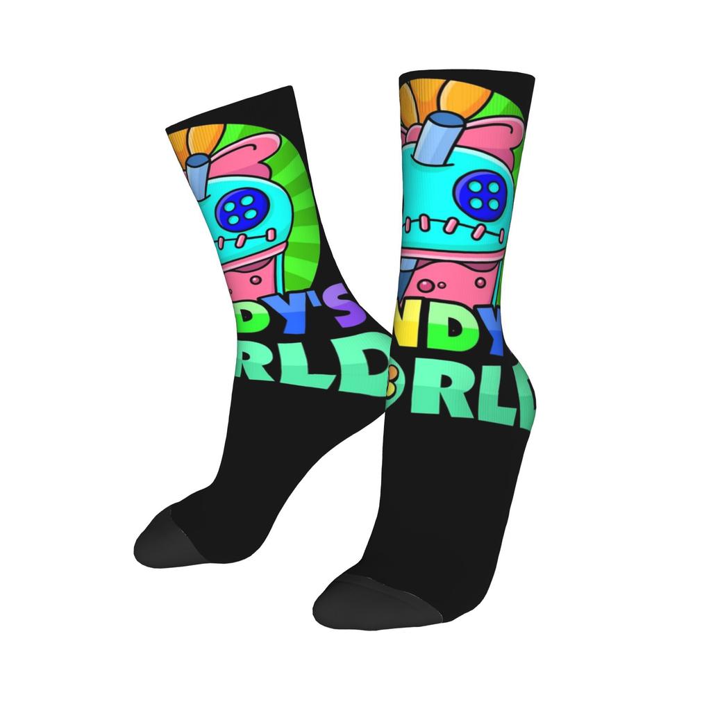 Stylish Women Men Crew Socks Brightney Cartoon Merch Comfortable Dandy's World  Breathable Stockings