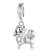 WOSTU 925 Sterling Silver Dog Charm Heart Animal Bead Black Boston Terrier Dachshund Pendant Fit DIY Bracelet Gift For Pet Lover