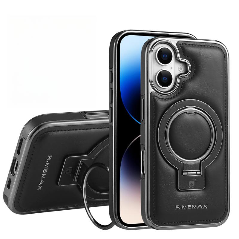 Suitable for IPhone16 Phone Case Stand, Magnetic Attraction, Full Cover of Apple 12promax, 15 Anti-drop, 13/14 Leather Case