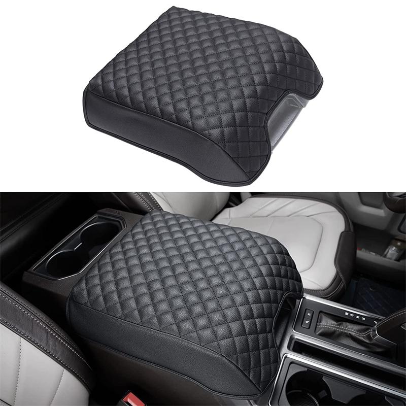 PU Leather Car Armrest Cushion Center Console Cover For Ford F150 2015-,F250 F350 F450 2017-,Expedition 2018- чёрный
