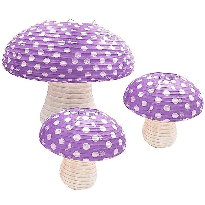 Outdoor Mushroom Lantern Ornaments: Decorative Photo Paper Lanterns for Parties and Restaurants