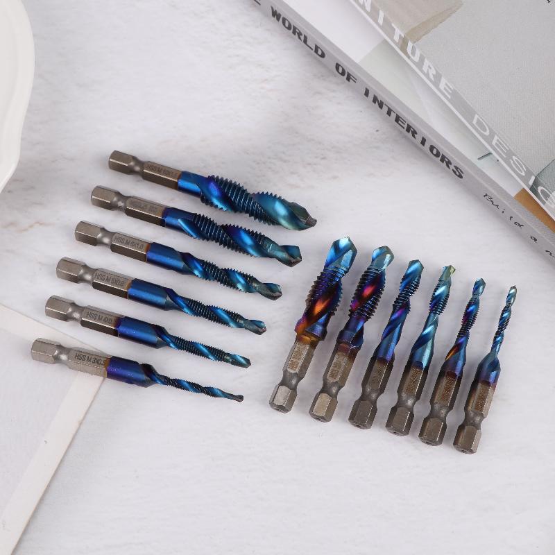 M3 M4 M5 M6 M8 M10 Handwerkzeuge Sechskantschaft Titanbeschichtet HSS Schraubgewinde Metrisch Gewindebohrer Bohrer Schraubenmaschine Kombinationsgewindebohrer