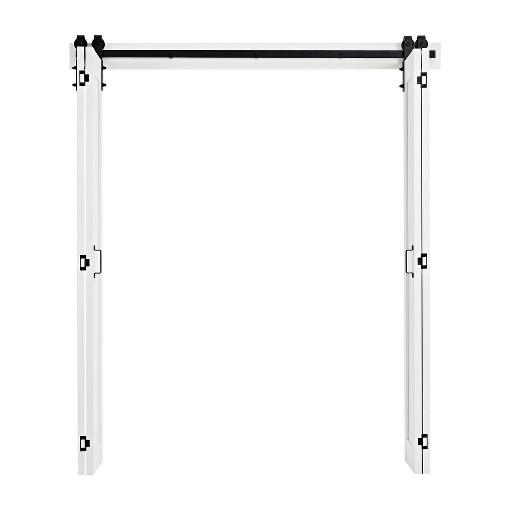 Bifold Barn Door, 1829 x 2134 mm, MDF Bi-Fold Sliding Closet Doors, Hardware Kit Included, H-Frame Space-Saving Design, Pre-Assembled Panels for
