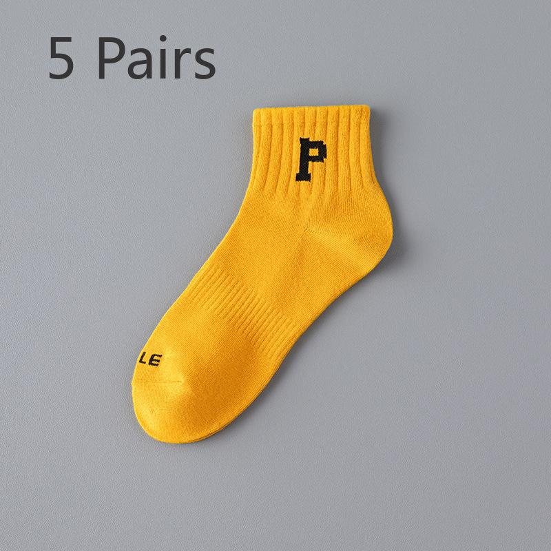5 Paia di Calzini Sportivi Estivi da Uomo in Cotone Sottile Assorbi Sudore e Deodoranti