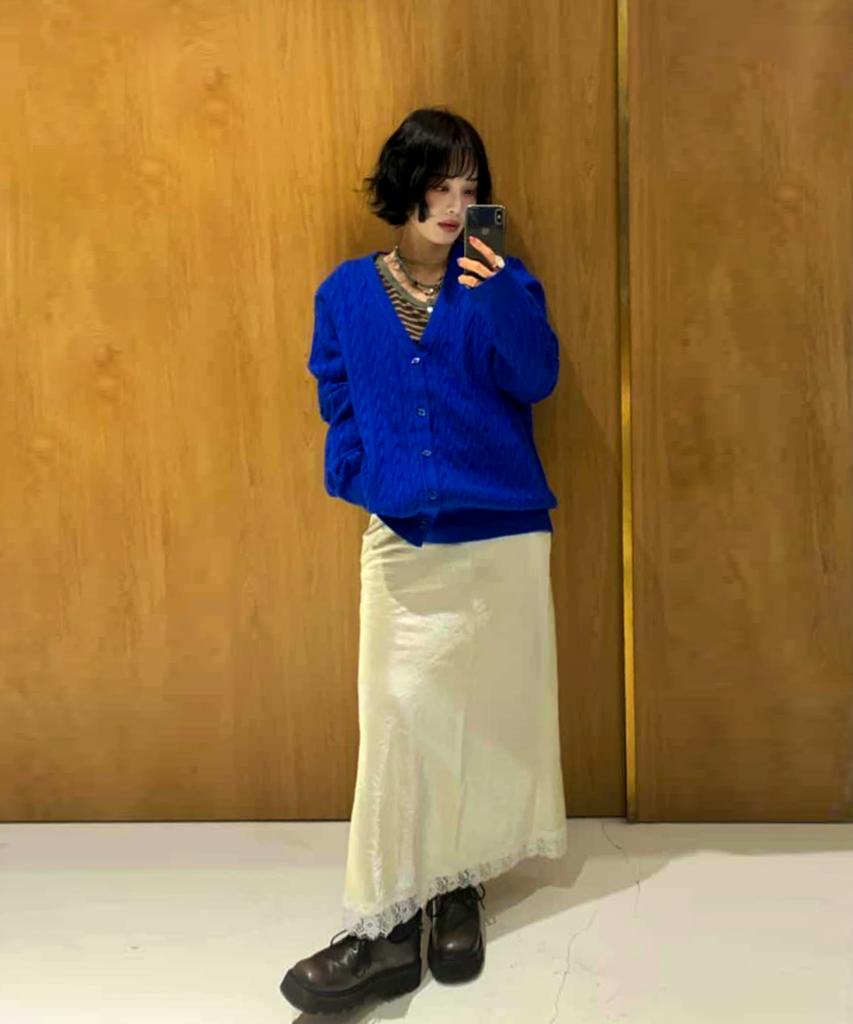 Generalidea Man Essential Minimal Cable V-Neck Cardigan [Blue] / Sbe1M04004