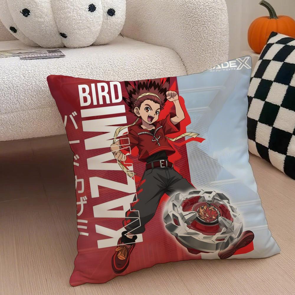 Anime B-Beyblade Burst Pillow Case Anti-dustmite Pillowcase Invisible zipper silky short plush Sofa cushion cover 12x12Inch