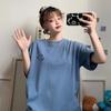 Summer Korean version of the new simple and loose medium and long BF style bear print short-sleeved T-shirt top female student