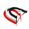 4-Core Fixed Landline Telephone Cord: RJ9 Spiral Spring Black Handset Wire