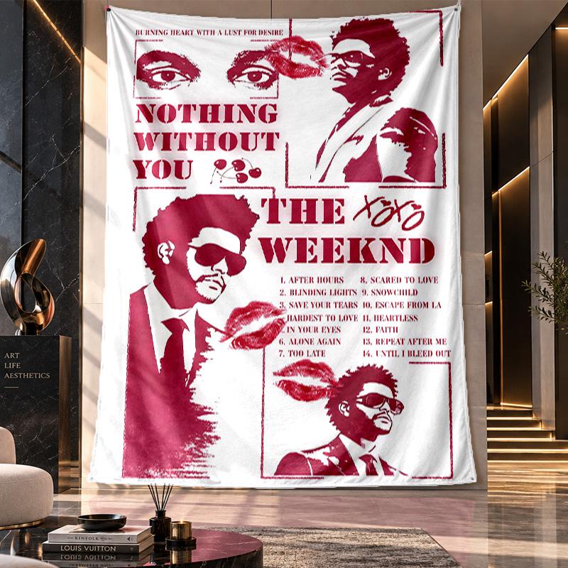 Wall Hanging Tapestry,The Weeknd Printed Fabric Backdrop For Dorm Room Party Decoration