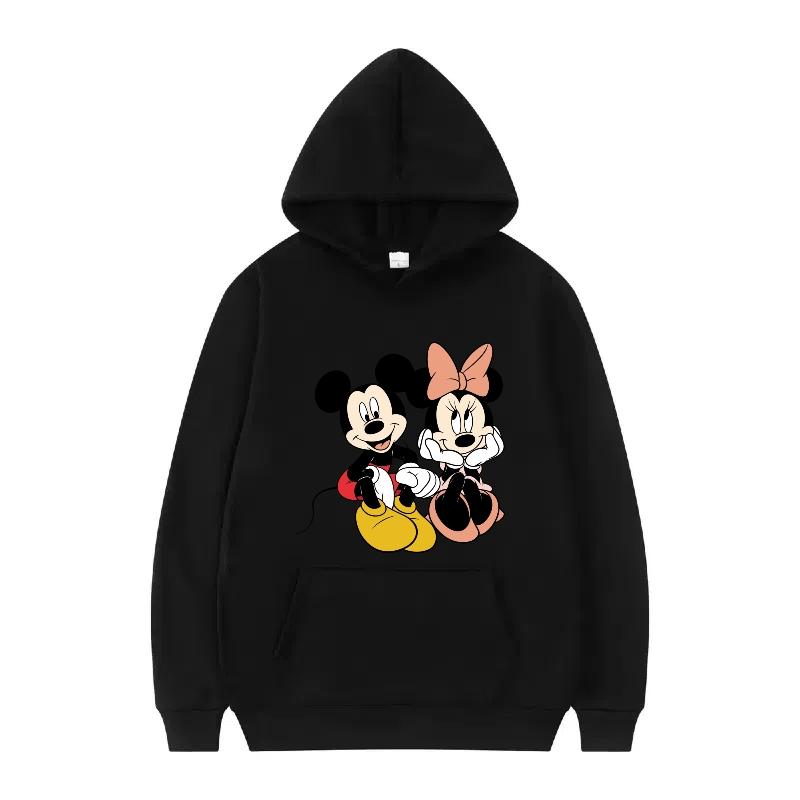 Disney Mickey Mouse Pattern Woman Streetwear Loose Grey Winter Tops Clothes Pullovers Ladies Cheap 90s Hoodies Men Sweatshirts