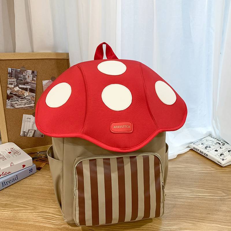 Fashionable Unisex School Bag With Mushroom Exterior Design