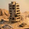 Precisions 1/100 Scale Demolished Building Plastic War Destruction Model Perfect for Dioramas and Decorative Use