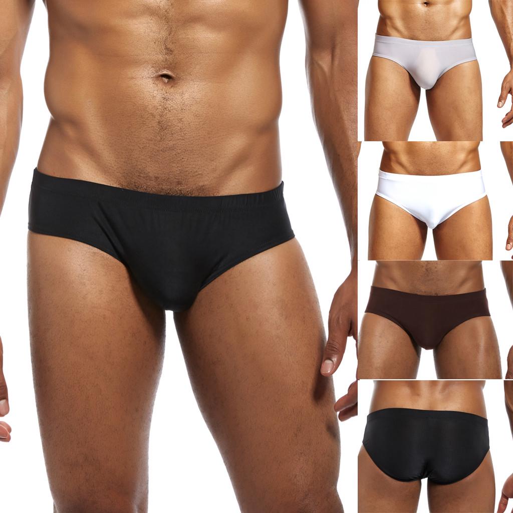 Men's New Fashion Low-waist  Ice-silk Underwear Sexy Comfortable Underwear