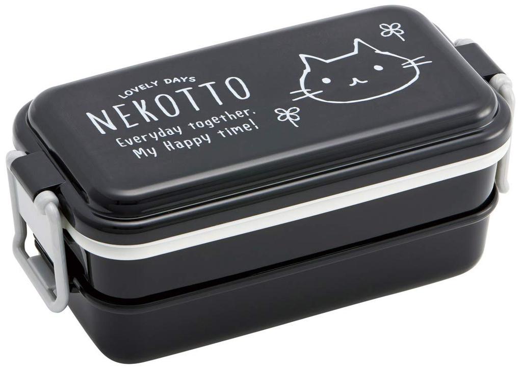 Skater Enamel-Style Bento Box, 2-Tier, Nekotto, 660ml, PENW7-A