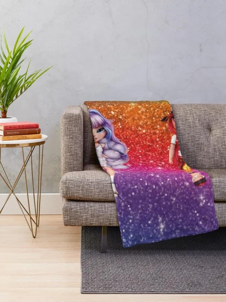 Rainbow High Dolls Characters Throw Blanket Sofa Blankets