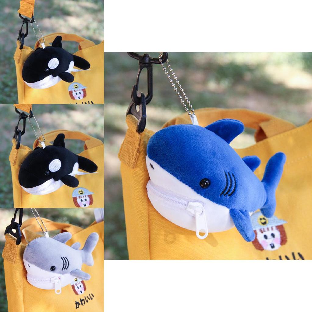 Cute Shark Blue Whale Orcinus Orca Plush Doll Pendant Wallet For Kids And Collectors
